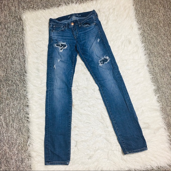 American Eagle Outfitters Skinny Jeans Ripped Size 4 - Picture 2 of 15